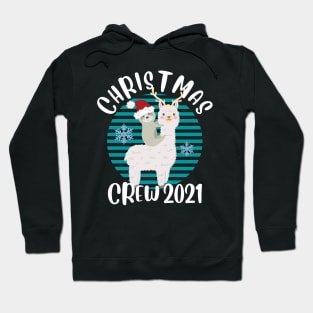 Cute Matching Christmas Crew Sloth and Alpaca Christmas 2021 Hoodie